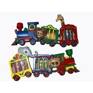 Vintage Burwood Products Circus Train Wall Plaques #3109-1